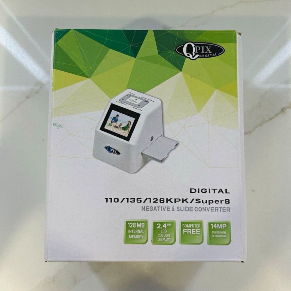 QPIX Digital 110/135/126KPK/Super8 Slide & Film Scanner LCD 3200 DPI